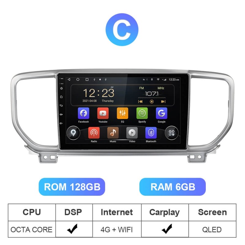 ISUDAR T72 QLED Android 10 Car Radio For KIA Sportage 4 QL 2018 2019