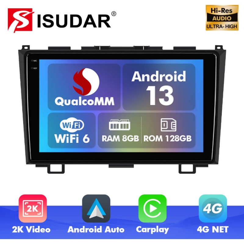 Q6 Qualcomm Android 13 For Honda CRV/CR-V 2006-2011 9" screen music car radio DSP ADAU