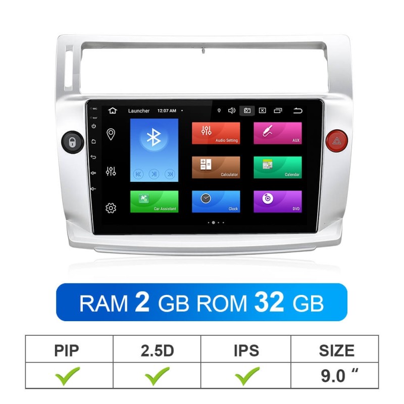 ISUDAR 2+32G Car Radio For Citroen C4 C-Triomphe C-Quatre 2004-2009