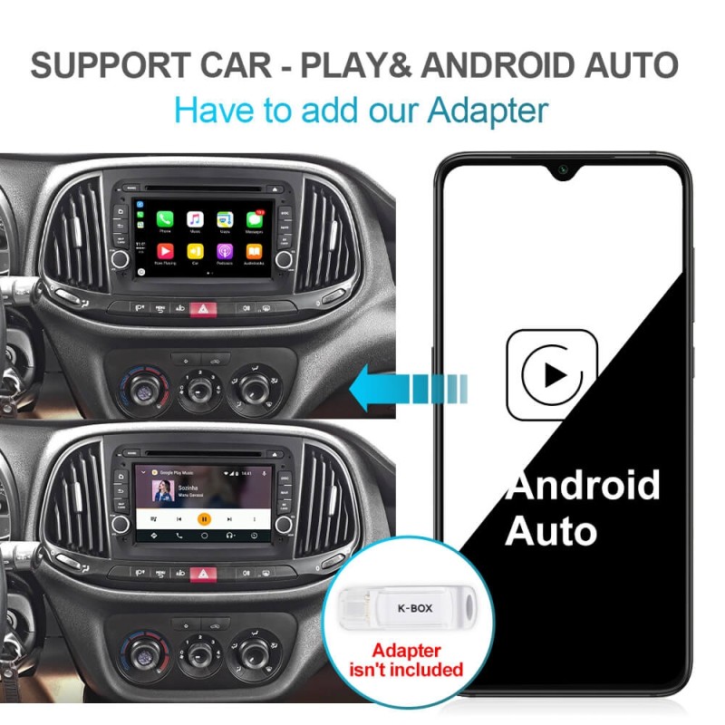 Isudar PX6 1 Din carplay Android 10 For Fiat/doblo/bravo/Vans