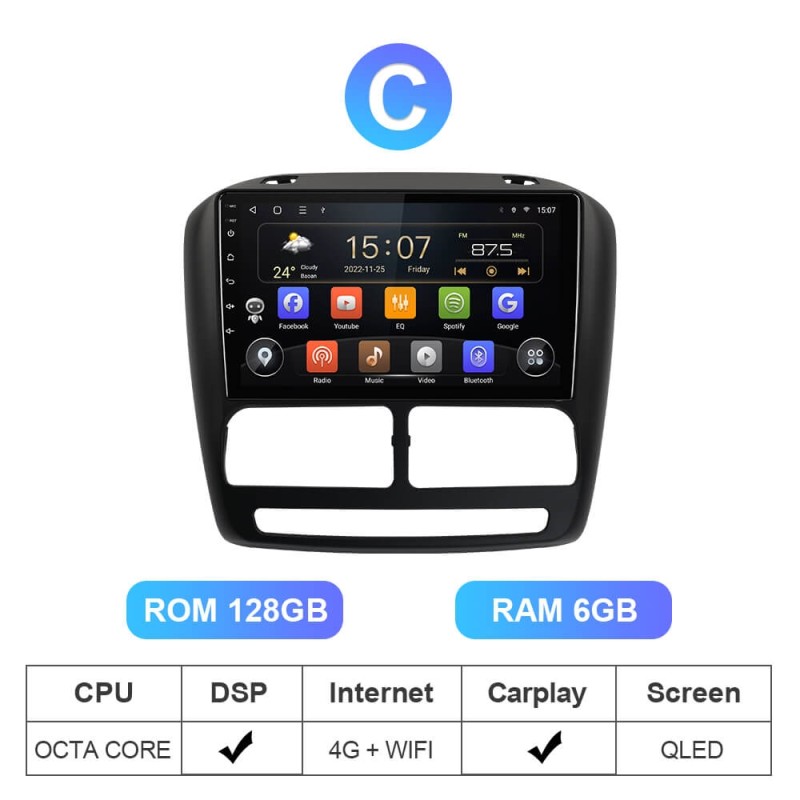 T72 8 Core Carplay Android Auto Radio For Fiat Doblo 2010-2015 Combo 2011-2018