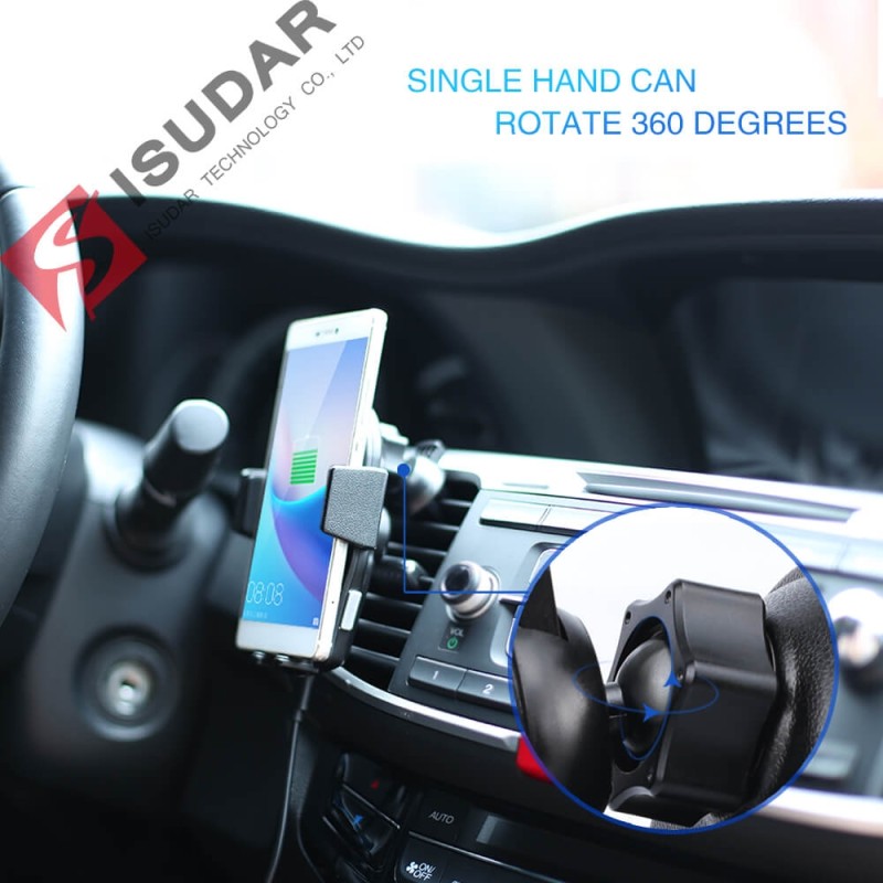 ISUDAR Qi 10W Car Wireless Charger For iPhone/Samsung/HUAWEI Mate