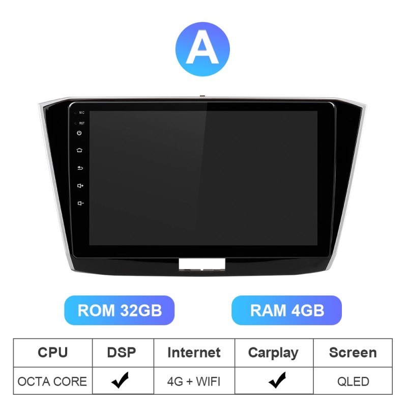QLED screen Android 10 Car Radio For VW/Passat b8 Magotan 2015-