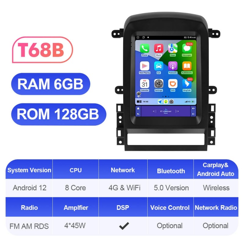 ISUDAR Android 12 Tesla Style Car Radio For Chevrolet Captiva 2006-2012 Auto Multimedia