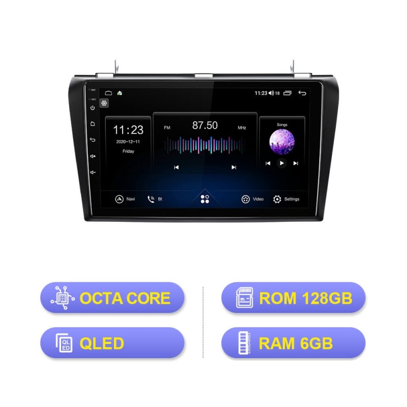 ISUDAR V72 QLED Built in carplay Android 10 Auto Radio For MAZDA 3 2004 2005 2006-2009