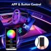 20 in 1  LED Symphony Flowing Colorful Interior Gradient Lamp Atmosphere for Car inside automotive neon fiber optic strip DIY