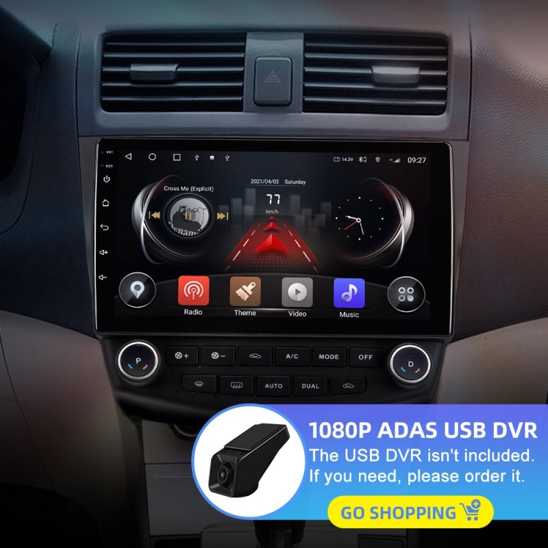 T72 QLED 1280*720P Android 10 Car Radio For Honda/Accord 7 2003-2007