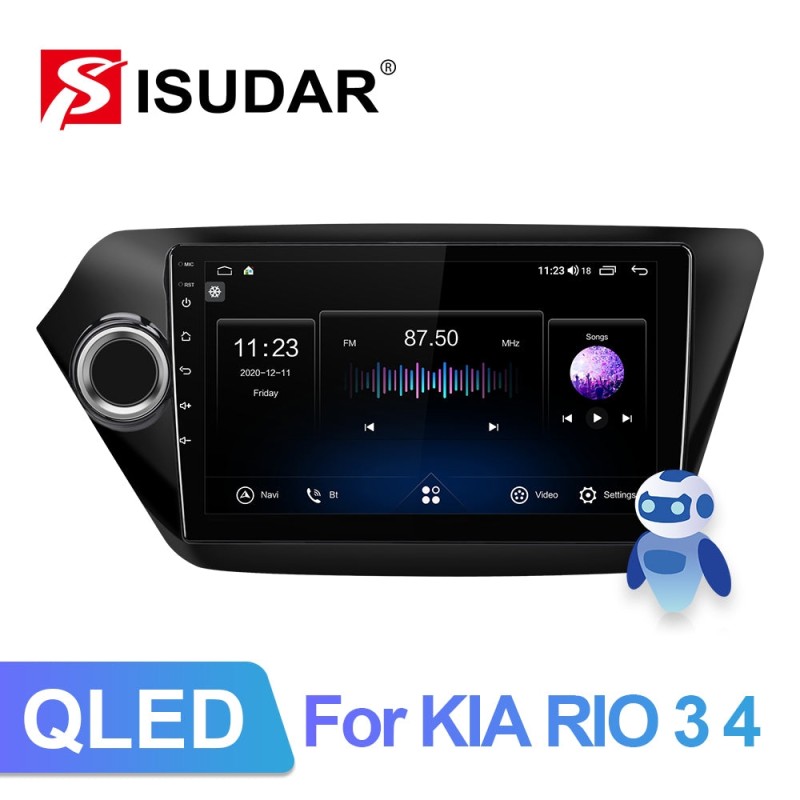 Isudar V72 QLED 1280*720p Octa Core 4G Auto Radio For KIA RIO 3 Built in carplay