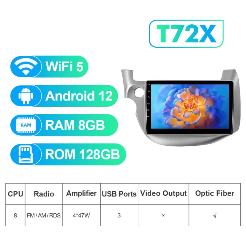 NEW! Android 13 Car Radio For Honda Fit 2007-2014 LHD Multimedia Video Player Navigation GPS 4G