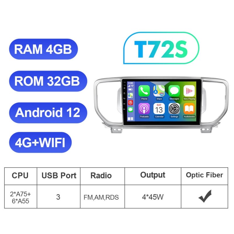 ISUDAR QLED T72 For KIA Sportage 4 KX5 2016 - 2018 2019-2021 Car Radio DVD Player Carplay Navigation