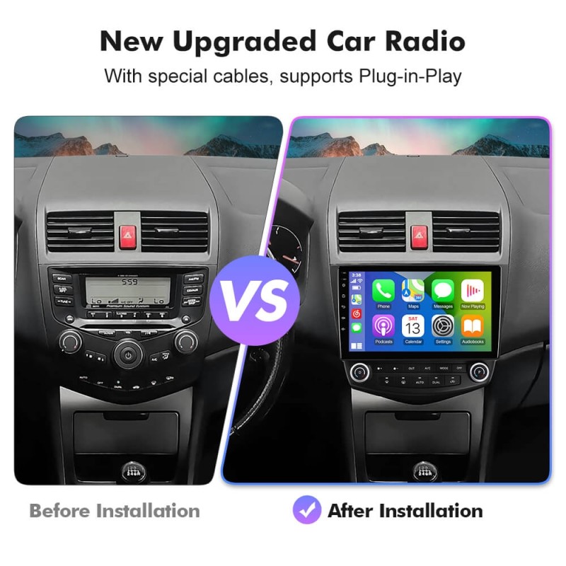 NEW! Android 10-Android 13 QLED Android Auto 10” Car Radio For Honda/Accord 7 2003-2007 With Carplay and Android Auto