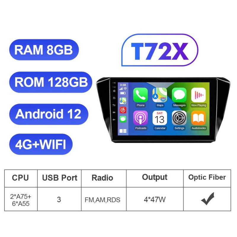 T72 QLED Car Radio Multimedia Player Navigation stereo Navi For Skoda Superb 3 2016-