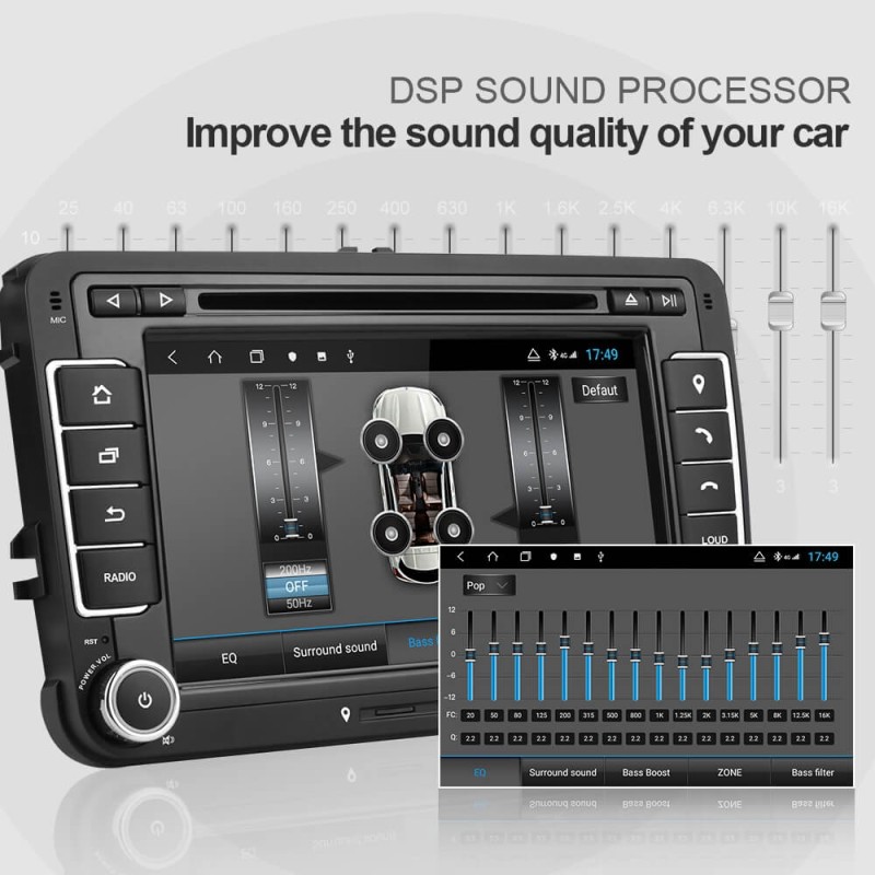 ISUDAR H53 2 Din Android Car Radio For VW/Octavia/Seat/Leon