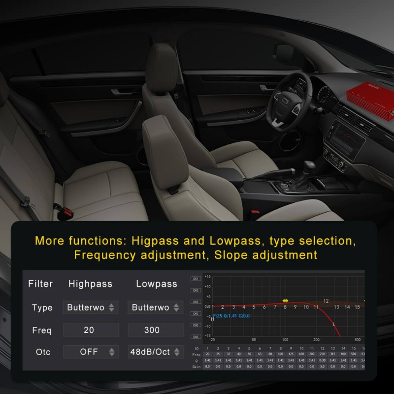 ISUDAR DA06 Plug and play Car Amplifier DSP 1200W 4 channels input