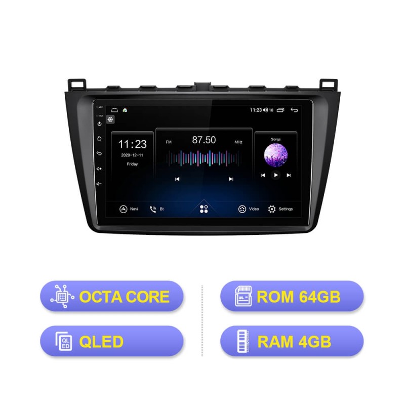 ISUDAR V72 QLED Android 10 Car Radio For Mazda 6 2 3 GH 2007-2012