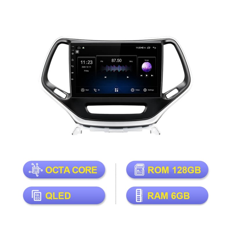 ISUDAR QLED 1280*720P V72 Car Radio For Jeep Cherokee 5 KL 2014-2018