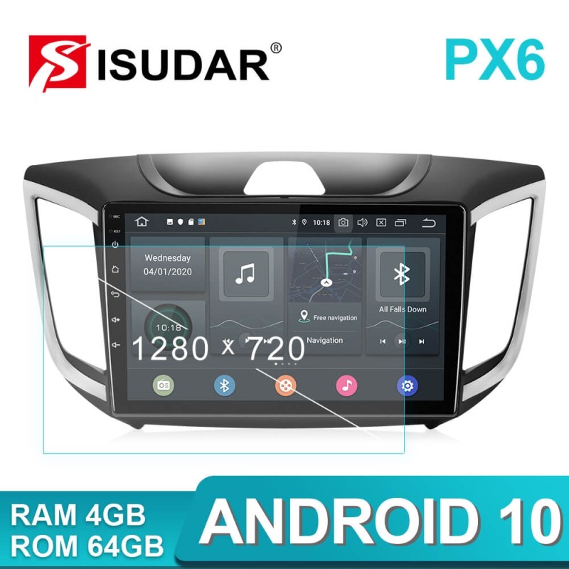 ISUDAR Voice control PX6 Android 10 Car Radio For Hyundai/Creta/IX25 2015-2018
