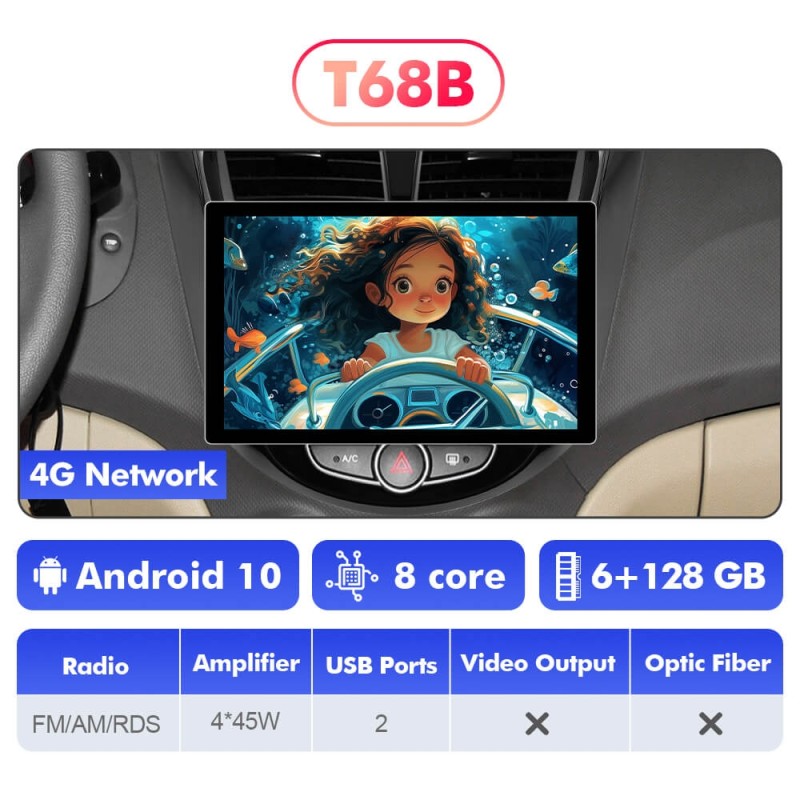 NEW! 11.5” Android 13 For Hyundai Solaris 1 Accent 2010-2016 Car Radio 2K HD Screen