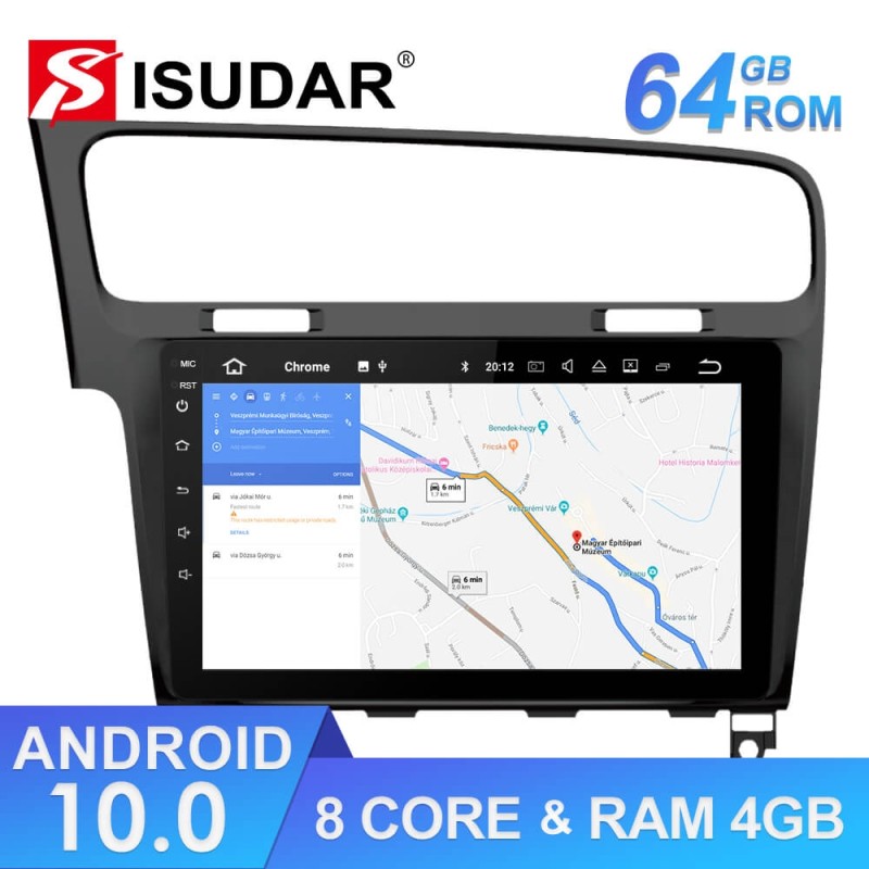 ISUDAR 1 Din Auto radio Android 10 Octa core For VW/Volkswagen/Golf 7