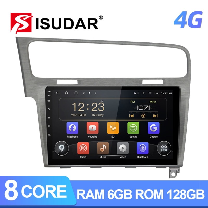 Isudar QLED Android 10 Auto Radio For VW/Volkswagen/Golf 7 2013- wireless carplay