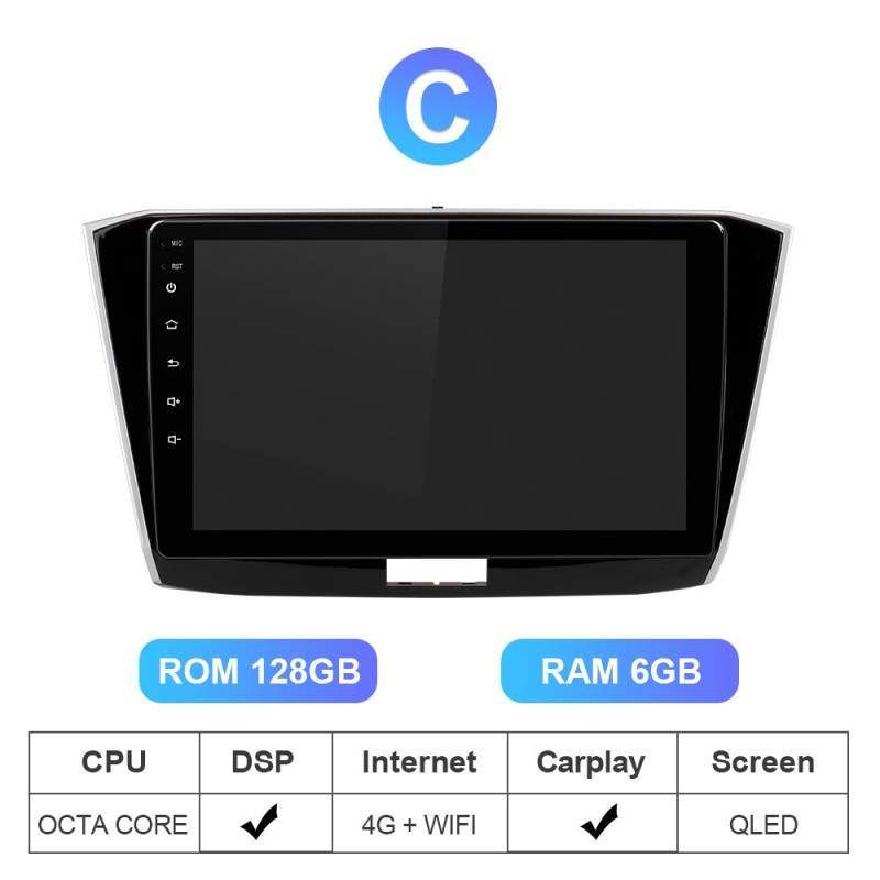 QLED screen Android 10 Car Radio For VW/Passat b8 Magotan 2015-
