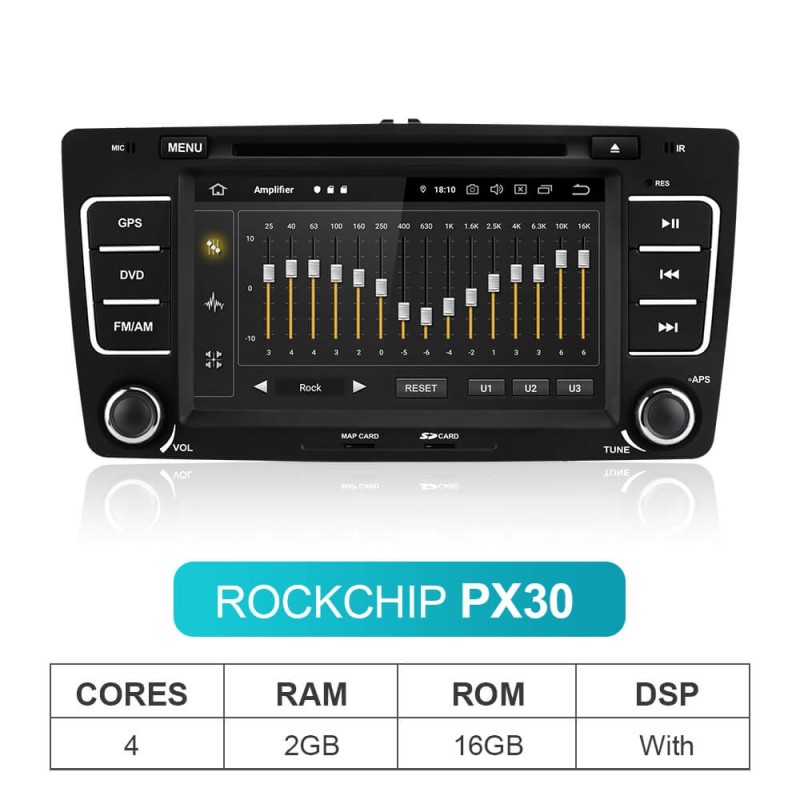 Isudar PX6 2 Din Android 10 Auto Radio For SKODA/Yeti/Octavia 2009 2010 2012