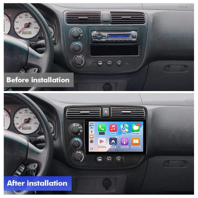 Q6 Qualcomm Android 13 For Honda Civic 2001-2005 9" screen multimedia car radio DSP ADAU