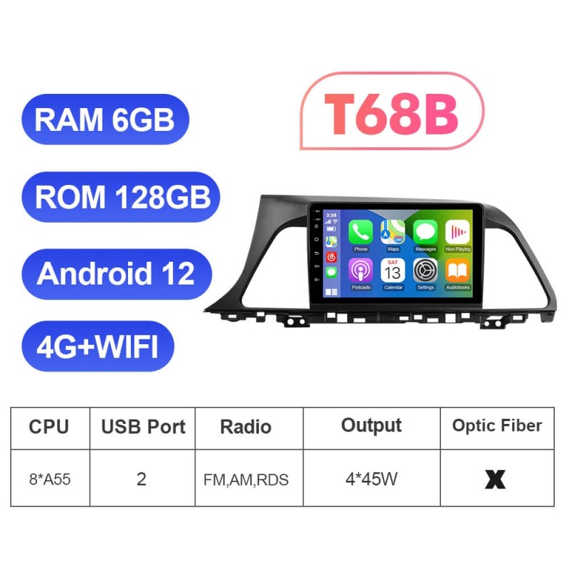T72 Android 12 Car Radio Player Navigation Multimedia For Hyundai Sonata 7 LF 2017 - 2019