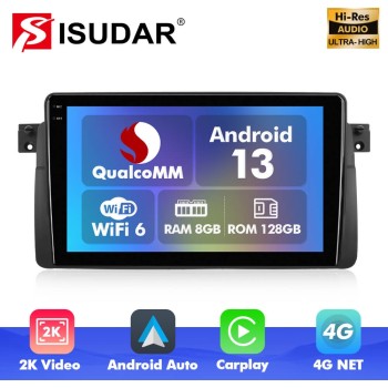 Q6 Qualcomm Android 13 For BMW 3 Series E46 M3 1998-2005 9" screen multimedia car radio DSP ADAU