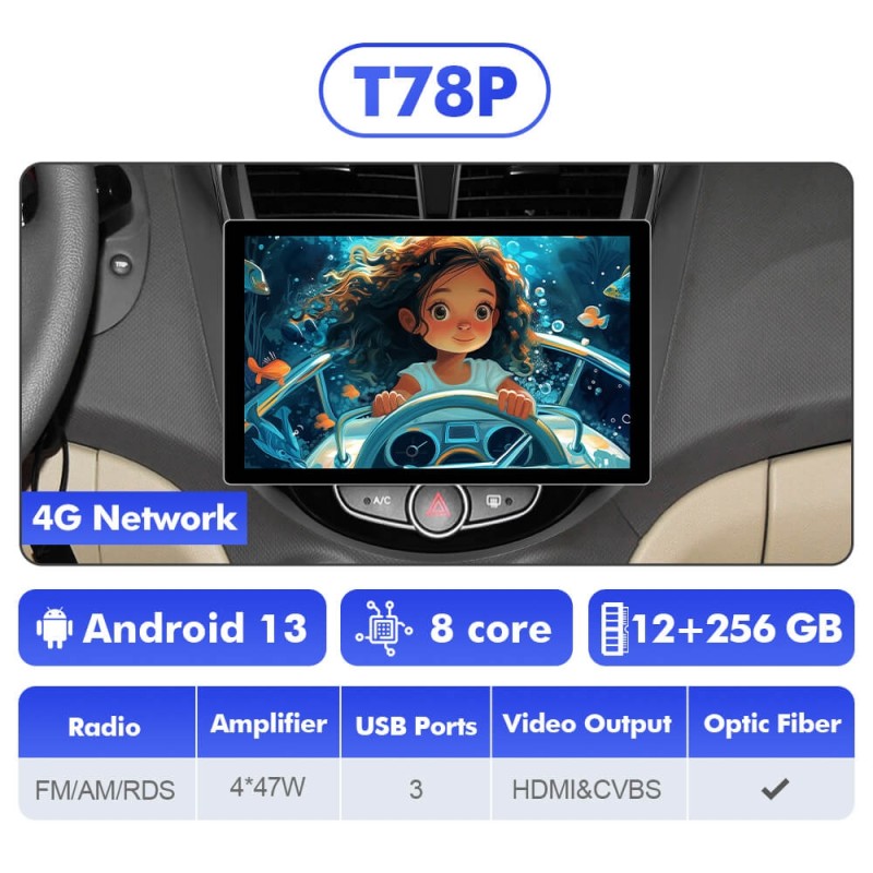 NEW! 11.5” Android 13 For Hyundai Solaris 1 Accent 2010-2016 Car Radio 2K HD Screen