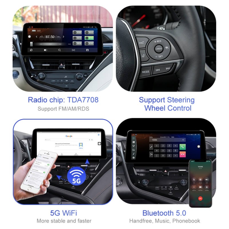 12.3 Inch Android 10 1920*720P 4G Car Radio For Toyota Camry 2021-