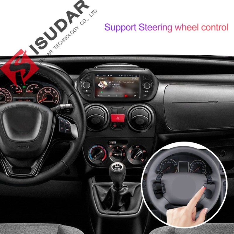 ISUDAR 1 Din Auto radio Quad core Android 9 For FIAT/Fiorino/Qubo/Citroen/Nemo/Peugeot/Bipper
