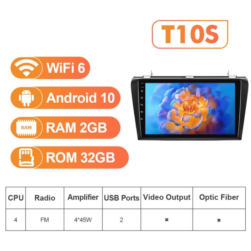 NEW! T72/T78P series Android 13 Car Radio For Mazda 3 2004-2009