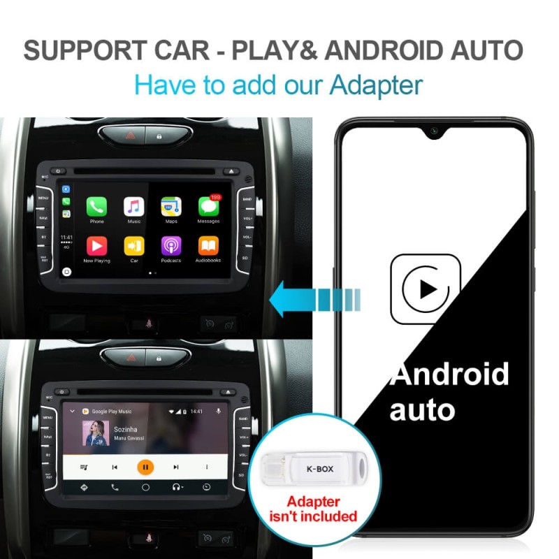 Isudar PX6 1 Din Android 11 Car Radio For Dacia/Duster/Renault/Xray 2/Logan
