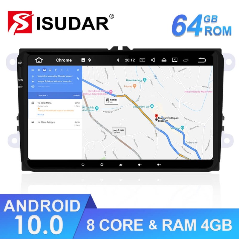 ISUDAR 1 Din Auto radio Android 10 Octa core For VW/Golf/Tiguan