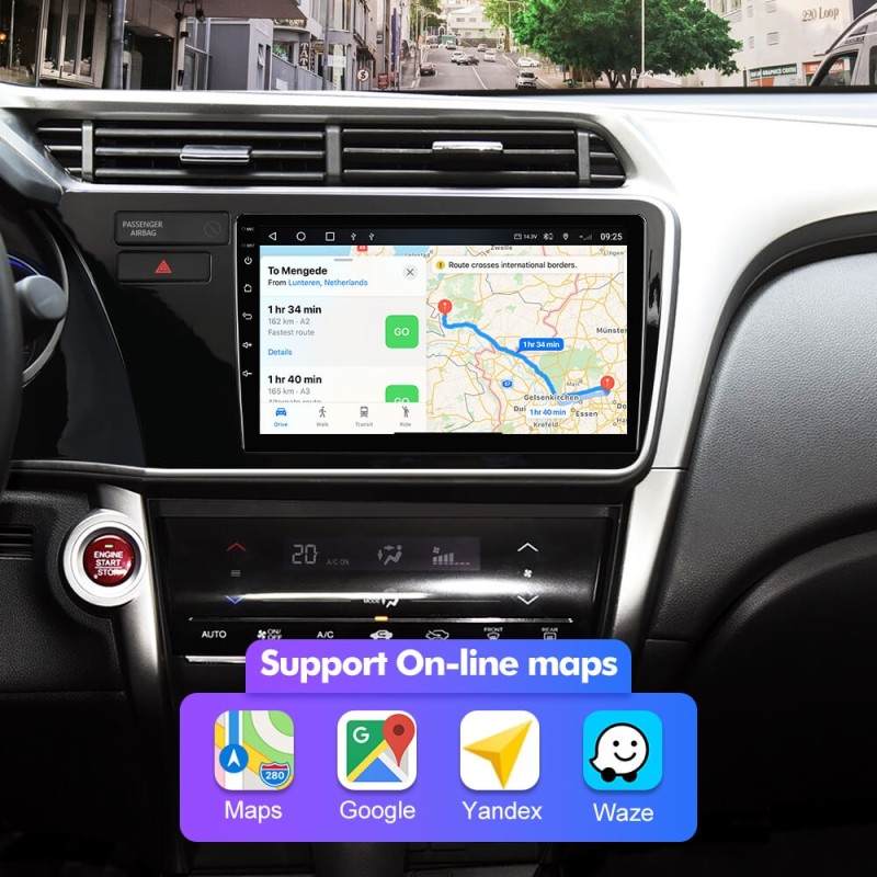 NEW! Android 10-Android 13 QLED Android Auto 9” Car Radio For Honda City 2014-2019