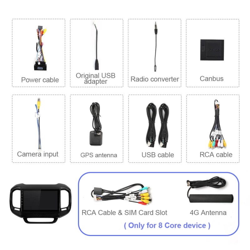For Fiat Toro 2017- T72 8 Core Android 12 Car Radio Carplay