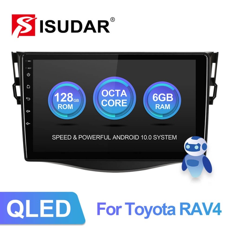 Isudar V72 QLED Android 10 Auto Radio For Toyota RAV4 2007-2012