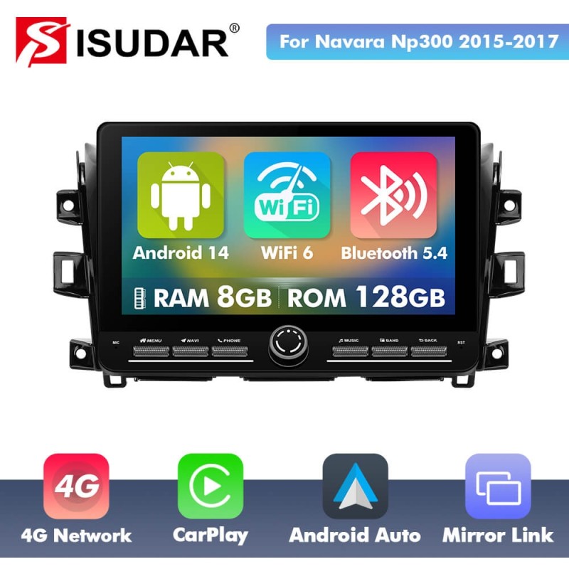 10 inch Android 14 New Design Angle Key 2.0 Touch Screen Car Radio Button Car Stereo For Nissan Navara Npx00 2015-2017