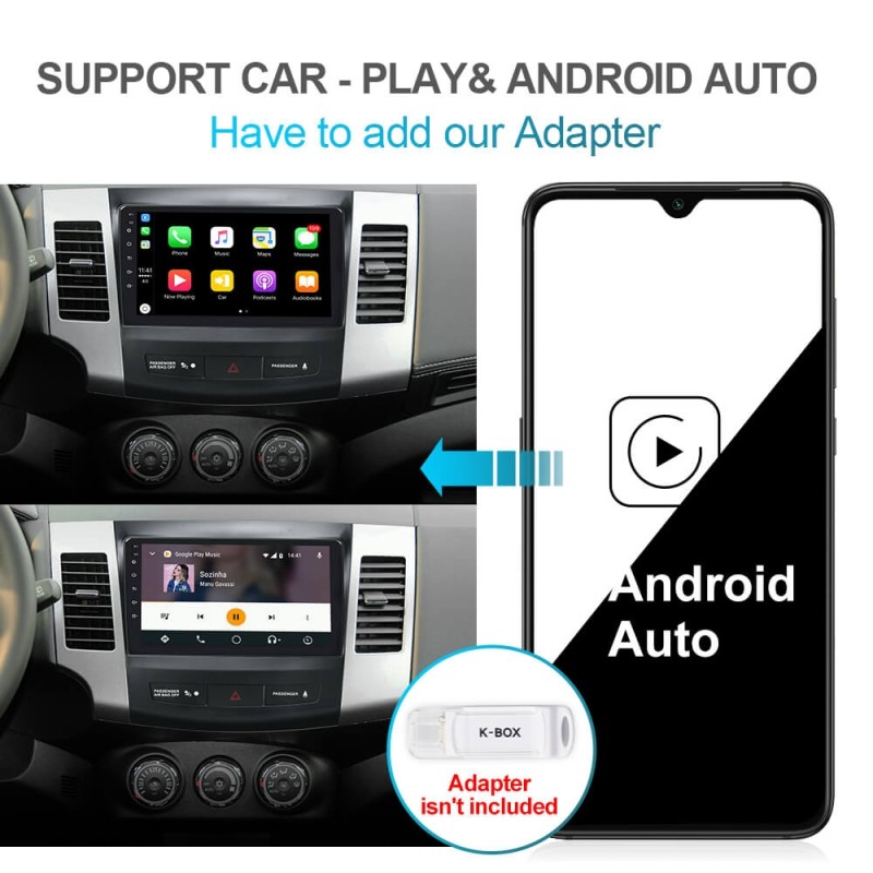 Isudar GPS 6 Core PX6 Android10 1 Din Auto Radio For Mitsubishi Outlander 2 2005-2011