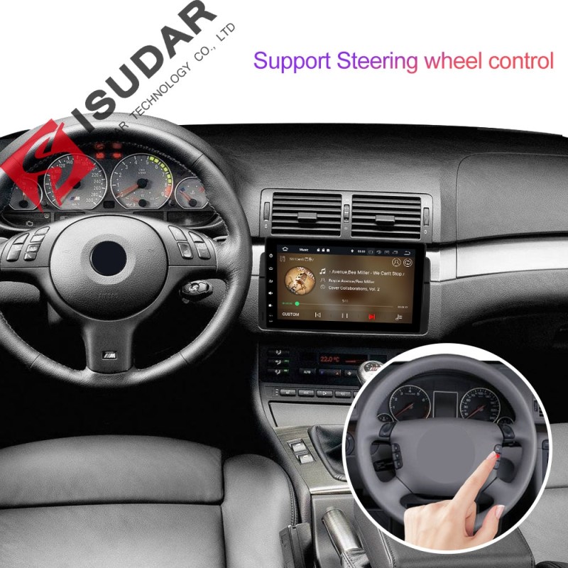 ISUDAR 2 Din Quad core Auto radio Android 9 For BMW/E46/M3/MG/ZT/Rover 75