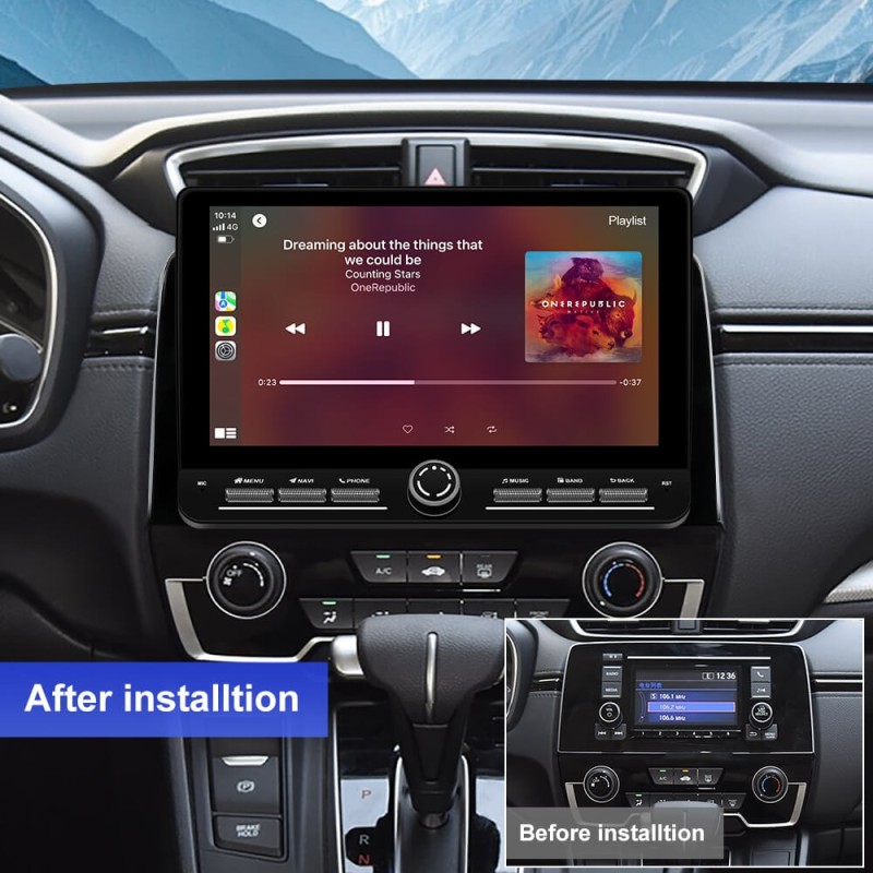 10 inch Android 14 New Design Angle Key 2.0 Touch Screen Car Radio Button Car Stereo For Honda CRV 2017-2020