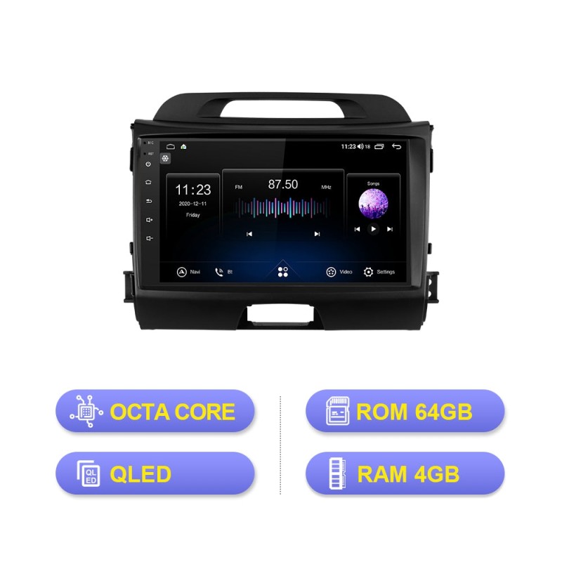 Isudar QLED RDS Car DVD player For KIA Sportage 2010 2011 2012 2013-2016