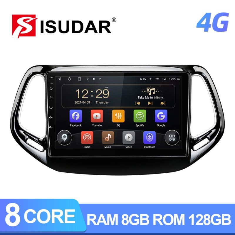T72 Car Multimedia Octa Core RAM 6GB 4G For Jeep Compass 2 MP 2016 2017 2018 2019