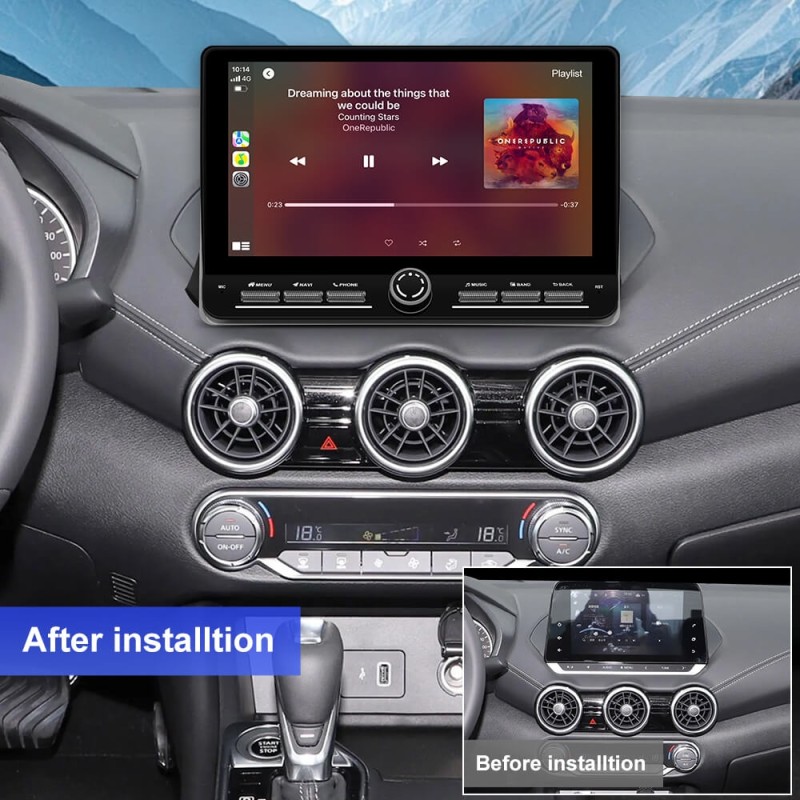 10 inch Android 14 New Design Angle Key 2.0 Touch Screen Car Radio Button Car Stereo For Nissan Sylphy Sentra 2020-2022