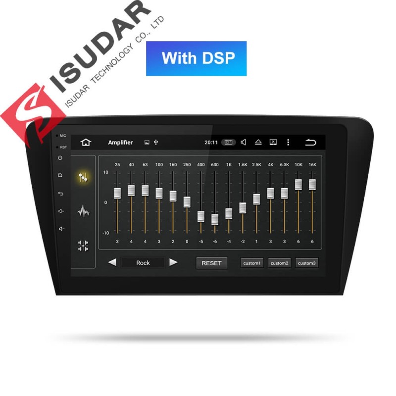 ISUDAR 2 Din Auto Radio Android 9 Octa core For Skoda/Octavia 2014-