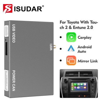 Wireless CarPlay & Android Auto Receiver Smart Box for Toyota 2014-2019 Corolla/Prius/RAV4/Highlander/Sienna/Tacoma/Yaris/Avalon/Tundra/Verso/Camry with Touch2 & Entune2.0