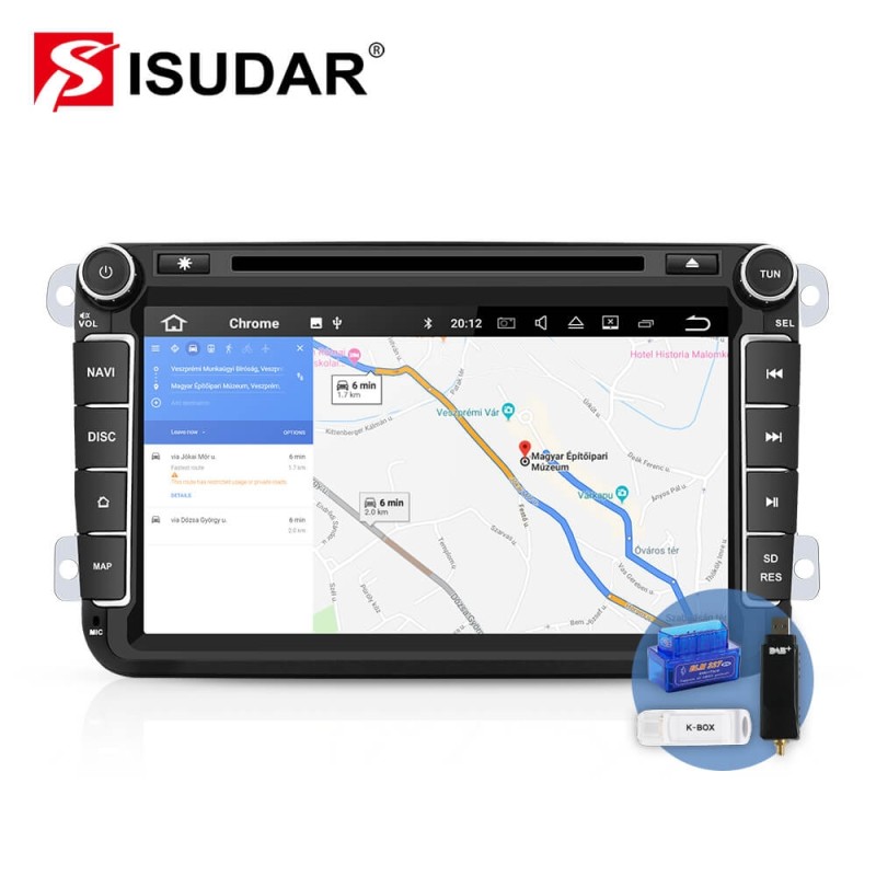 ISUDAR 2 Din HD 1280*720 Auto radio Android 10 Octa core For Skoda/Seat/Volkswagen/Passat
