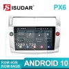 Isudar Voice control PX6 Android 10 1 Din Car Radio For Citroen C4 C-Triomphe C-Quatre 2004-2009