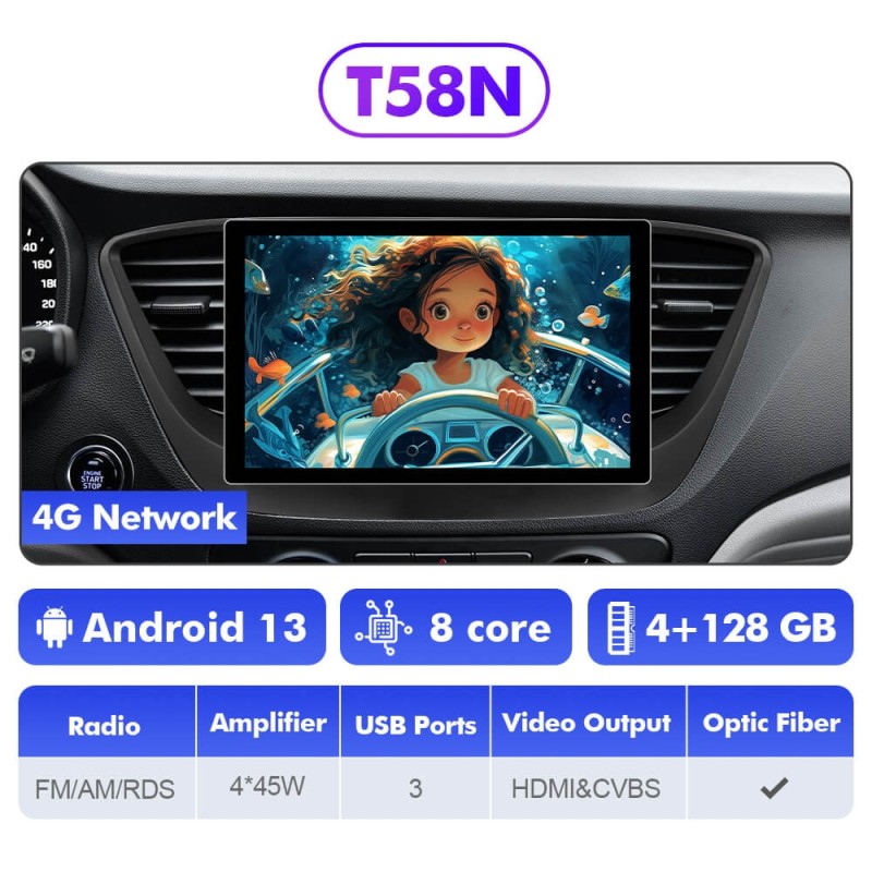 NEW! 11.5” Android 13 For Hyundai Solaris 2 2017-2020 Car Radio Carplay Wifi 6